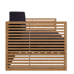Carlsbad Teak Wood Outdoor Patio Loveseat in Natural Navy