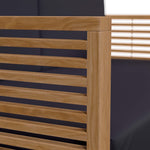 Carlsbad Teak Wood Outdoor Patio Loveseat in Natural Navy