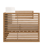 Carlsbad Teak Wood Outdoor Patio Loveseat in Natural White