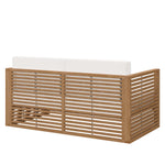 Carlsbad Teak Wood Outdoor Patio Loveseat in Natural White