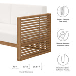 Carlsbad Teak Wood Outdoor Patio Loveseat in Natural White