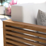 Carlsbad Teak Wood Outdoor Patio Loveseat in Natural White