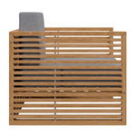 Carlsbad Teak Wood Outdoor Patio Armchair in Natural Gray