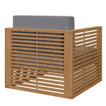 Carlsbad Teak Wood Outdoor Patio Armchair in Natural Gray