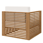 Carlsbad Teak Wood Outdoor Patio Armchair in Natural White