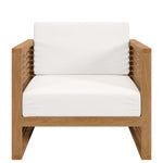 Carlsbad Teak Wood Outdoor Patio Armchair in Natural White