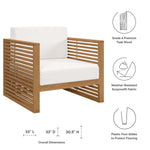 Carlsbad Teak Wood Outdoor Patio Armchair in Natural White