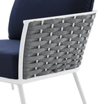 Stance Outdoor Patio Aluminum Large Sectional Sofa in White Navy
