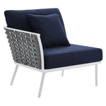 Stance Outdoor Patio Aluminum Large Sectional Sofa in White Navy