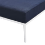 Stance Outdoor Patio Aluminum Large Sectional Sofa in White Navy