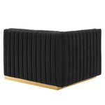 Conjure Channel Tufted Performance Velvet Loveseat in Gold Black