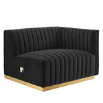 Conjure Channel Tufted Performance Velvet Loveseat in Gold Black