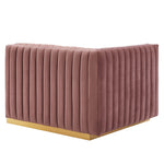 Conjure Channel Tufted Performance Velvet Loveseat in Gold Dusty Rose