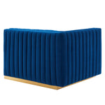 Conjure Channel Tufted Performance Velvet Loveseat in Gold Navy