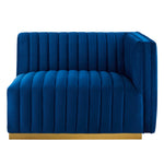 Conjure Channel Tufted Performance Velvet Loveseat in Gold Navy