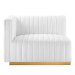 Conjure Channel Tufted Performance Velvet Loveseat in Gold White