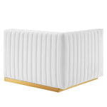 Conjure Channel Tufted Performance Velvet Loveseat in Gold White