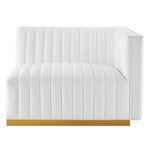 Conjure Channel Tufted Performance Velvet Loveseat in Gold White