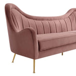 Cheshire Channel Tufted Performance Velvet Sofa in Dusty Rose