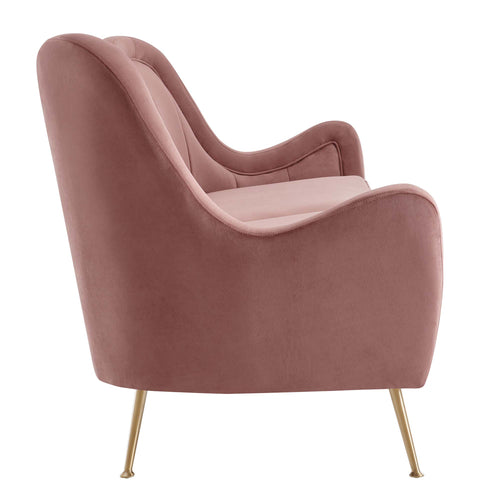 Cheshire Channel Tufted Performance Velvet Sofa in Dusty Rose