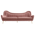 Cheshire Channel Tufted Performance Velvet Sofa in Dusty Rose