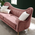Cheshire Channel Tufted Performance Velvet Sofa in Dusty Rose