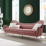 Cheshire Channel Tufted Performance Velvet Sofa in Dusty Rose