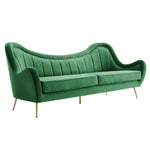 Cheshire Channel Tufted Performance Velvet Sofa in Emerald