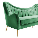 Cheshire Channel Tufted Performance Velvet Sofa in Emerald