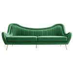 Cheshire Channel Tufted Performance Velvet Sofa in Emerald