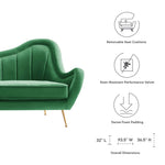 Cheshire Channel Tufted Performance Velvet Sofa in Emerald
