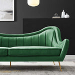 Cheshire Channel Tufted Performance Velvet Sofa in Emerald
