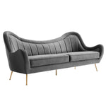Cheshire Channel Tufted Performance Velvet Sofa in Gray