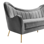 Cheshire Channel Tufted Performance Velvet Sofa in Gray
