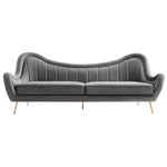 Cheshire Channel Tufted Performance Velvet Sofa in Gray