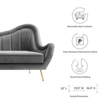 Cheshire Channel Tufted Performance Velvet Sofa in Gray