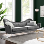 Cheshire Channel Tufted Performance Velvet Sofa in Gray