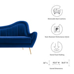 Cheshire Channel Tufted Performance Velvet Sofa in Navy
