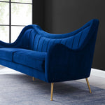 Cheshire Channel Tufted Performance Velvet Sofa in Navy