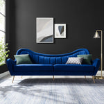 Cheshire Channel Tufted Performance Velvet Sofa in Navy