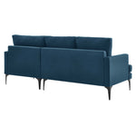 Evermore Right-Facing Upholstered Fabric Sectional Sofa in Azure