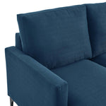 Evermore Right-Facing Upholstered Fabric Sectional Sofa in Azure