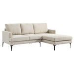 Evermore Right-Facing Upholstered Fabric Sectional Sofa in Beige