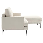 Evermore Right-Facing Upholstered Fabric Sectional Sofa in Beige