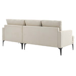 Evermore Right-Facing Upholstered Fabric Sectional Sofa in Beige