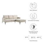 Evermore Right-Facing Upholstered Fabric Sectional Sofa in Beige