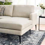 Evermore Right-Facing Upholstered Fabric Sectional Sofa in Beige