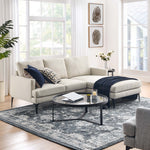 Evermore Right-Facing Upholstered Fabric Sectional Sofa in Beige