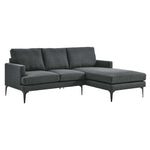 Evermore Right-Facing Upholstered Fabric Sectional Sofa in Gray