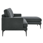 Evermore Right-Facing Upholstered Fabric Sectional Sofa in Gray
